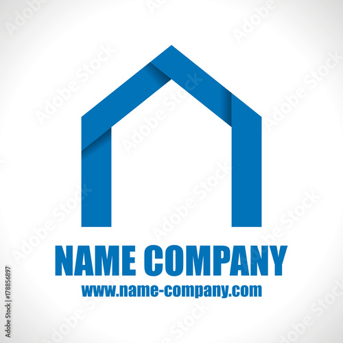 logo constructeur maison artisan construction bleu