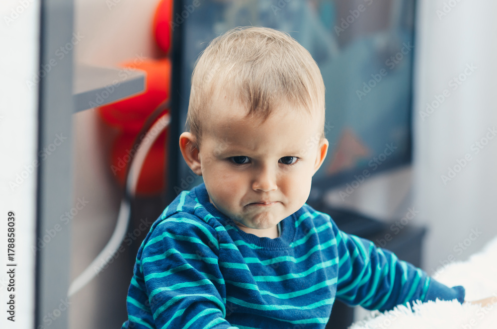 Sad boy with serious fun faces Sad boy with serious fun faces