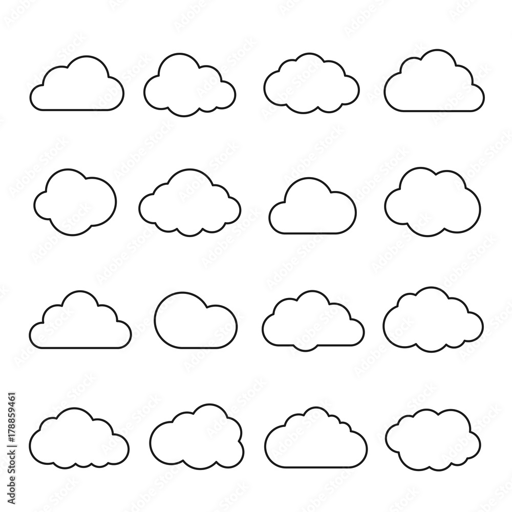 Clouds line art icon Clouds line art icon