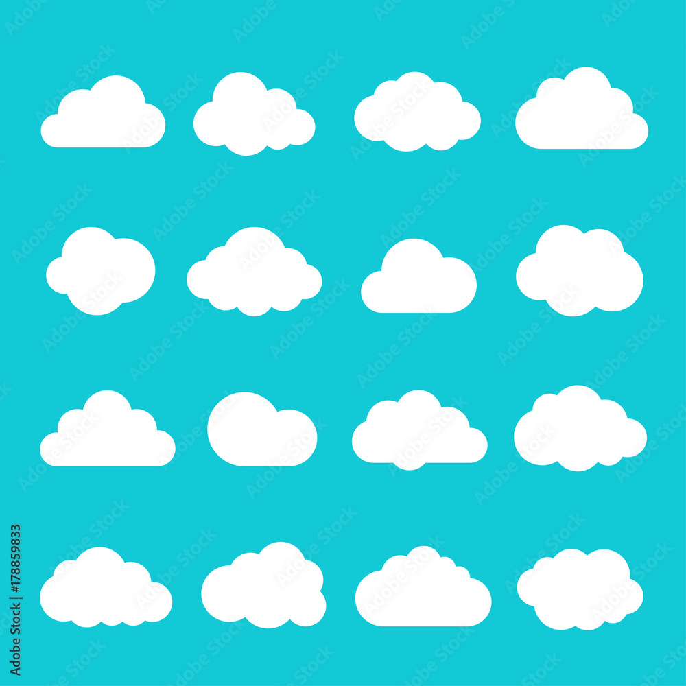 Sky cloud icon set Sky cloud icon set