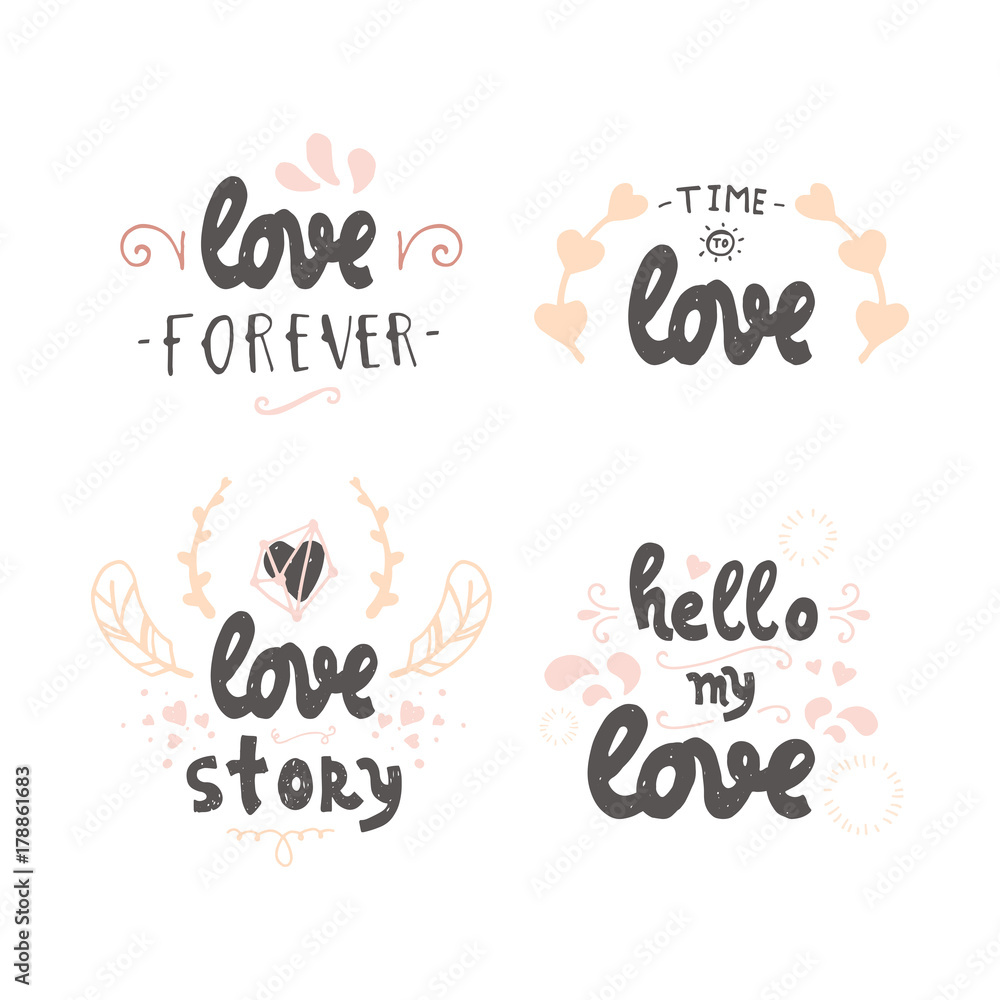 handdrawn vector love lettering handdrawn vector love lettering