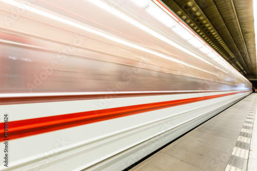 Photography prague subway in motion