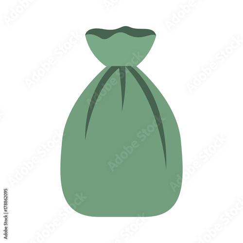 garbage bag tied in colorful silhouette