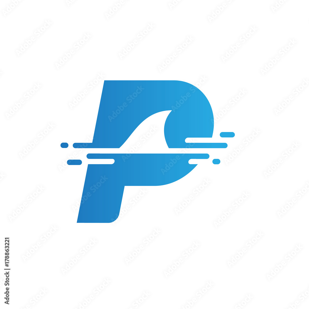 Letter P Shark Symbol Illustration Logo and Icon Element Template Letter P Shark Symbol Illustration Logo and Icon Element Template