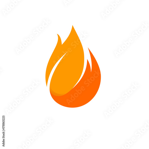 Flat Fire  Logo And Icon Element Template