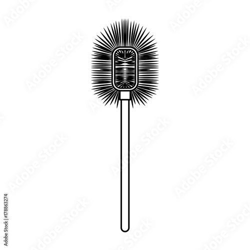 toilet brush in monochrome silhouette