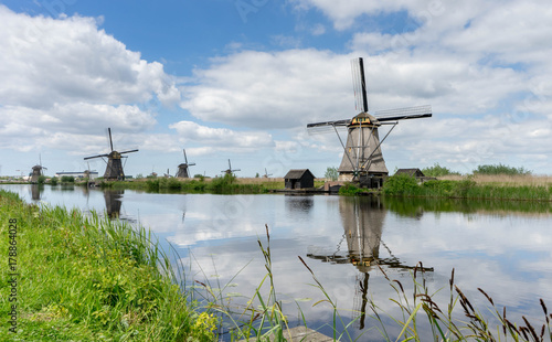 Windmill in Kinderdijk, Netherlands © adellyne