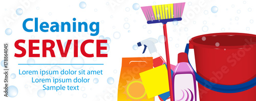 Services cleaning banner. A clean house and office. Vector