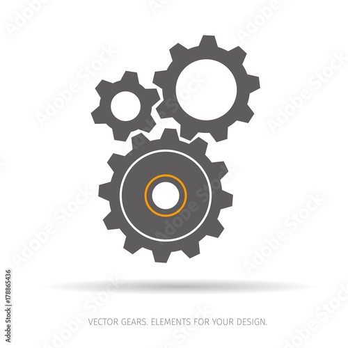 Gear and cogwheel. Vector illustration. Template for logo, branding or other design products