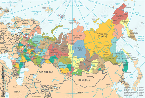 Russia Map - Vector Illustration