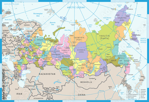 Russia Map - Vector Illustration