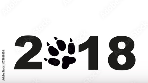 Symbol of 2018 year. Silhouette of a dog.