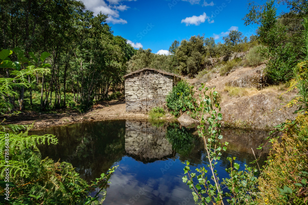 Old abandoned watermill and pond Old abandoned watermill and pond