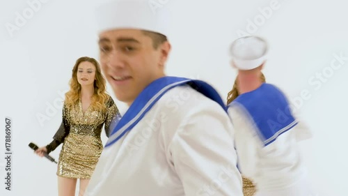 Wallpaper Mural Actors dancing in the studio with a white background Torontodigital.ca