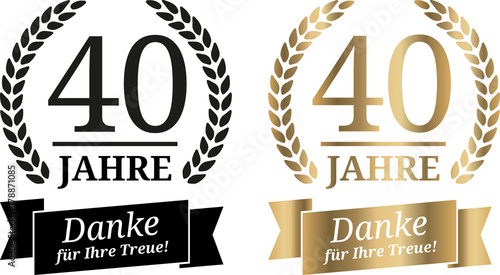 Signet 40 Jahre Gold und Schwarzweiß