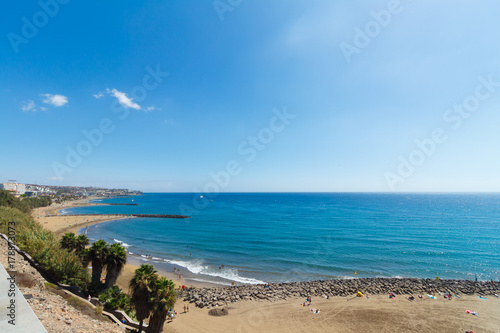 Playa Ingles  Mas Palomas  Gran Canaria  on sunny summer day