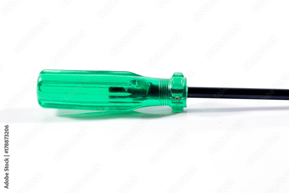 green screwdriver with shadow green screwdriver with shadow