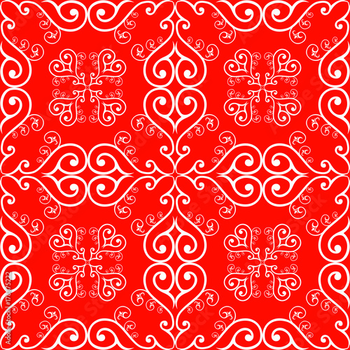 Vintage ornamental background  vector lace texture  seamless pattern with red background
