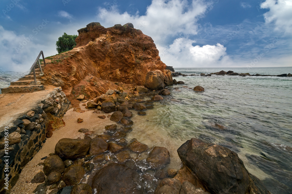 Parrot Rock big orange island Mirissa Beach Sri Lanka