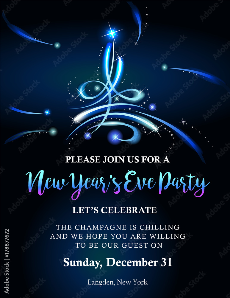 Fototapeta premium New Year party invitation