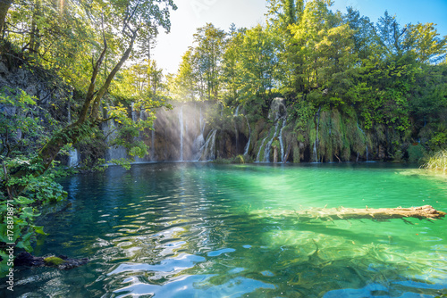 Waterfall in Plitvice Lakes National Park. Croatia, Europe © Valery Bareta