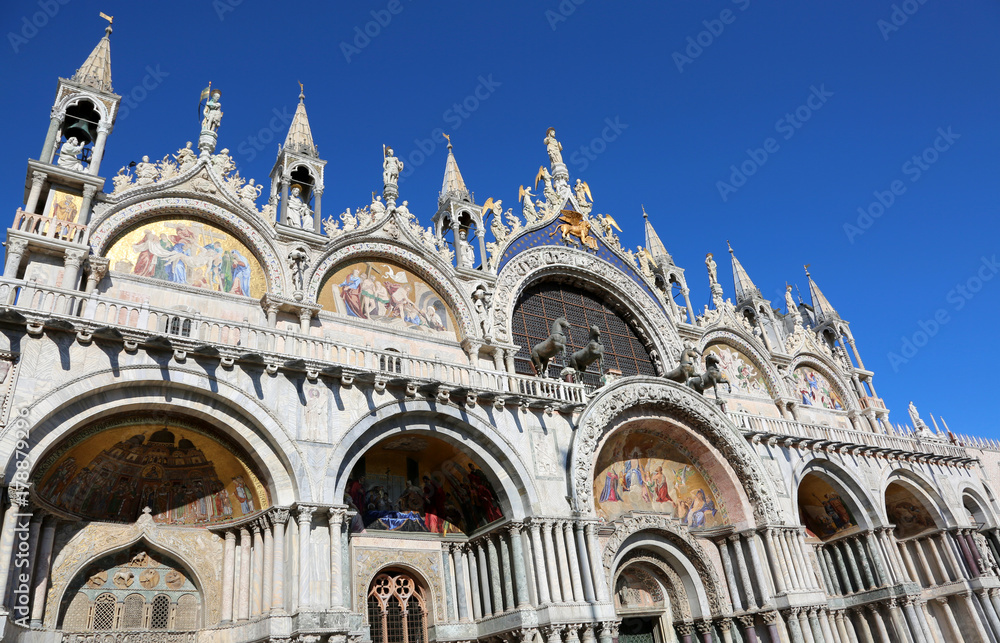 Basilica of Saint Mark in Venice with the splendid golden winged