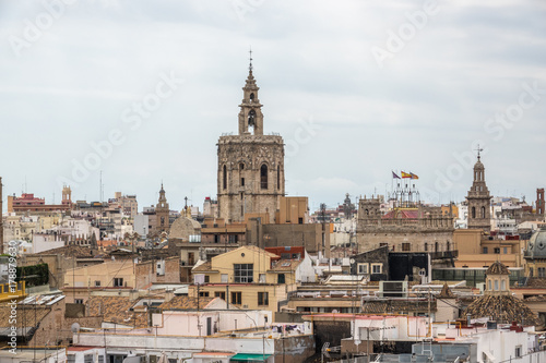 Miguelete tower, bell tower of the Cathedral of old town Valencia, Spain, Micalet, the belfry of the Cathedral © Pb
