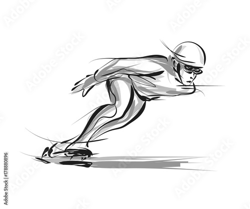 Vector line sketch skater