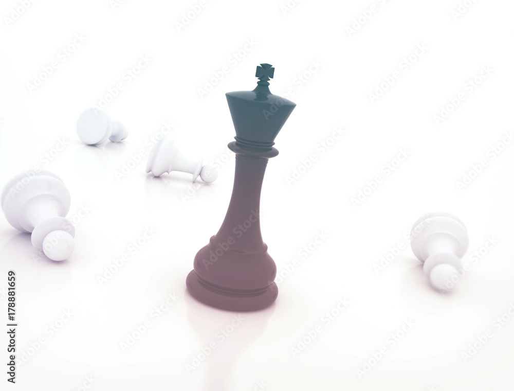 Last one standing. Chess king standing - Business concept Last one standing. Chess king standing - Business concept