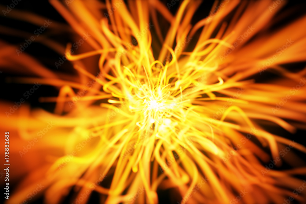 Abstract light streaks rotation on black background 3d illustration Abstract light streaks rotation on black background 3d illustration