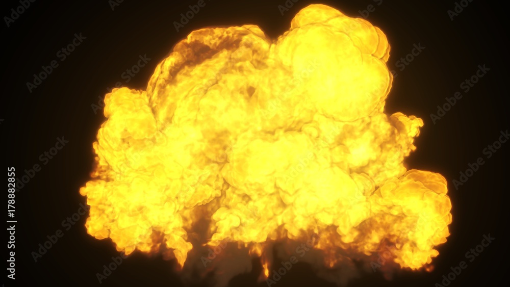 Realistic fiery explosion over a black background 3d illustration Realistic fiery explosion over a black background 3d illustration