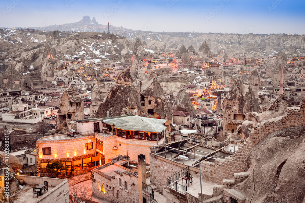 top view of the town of Goreme in Cappadocia