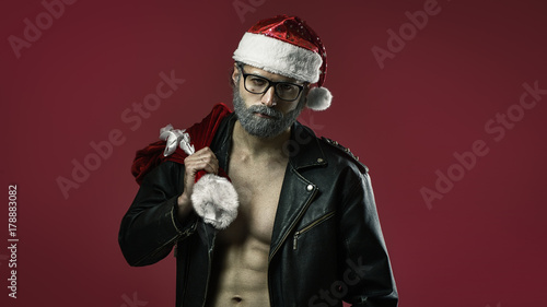 Canvastavla Tough santa claus