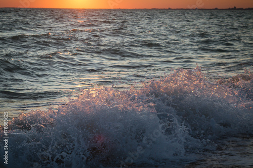 Beautiful sunset on the summer sea