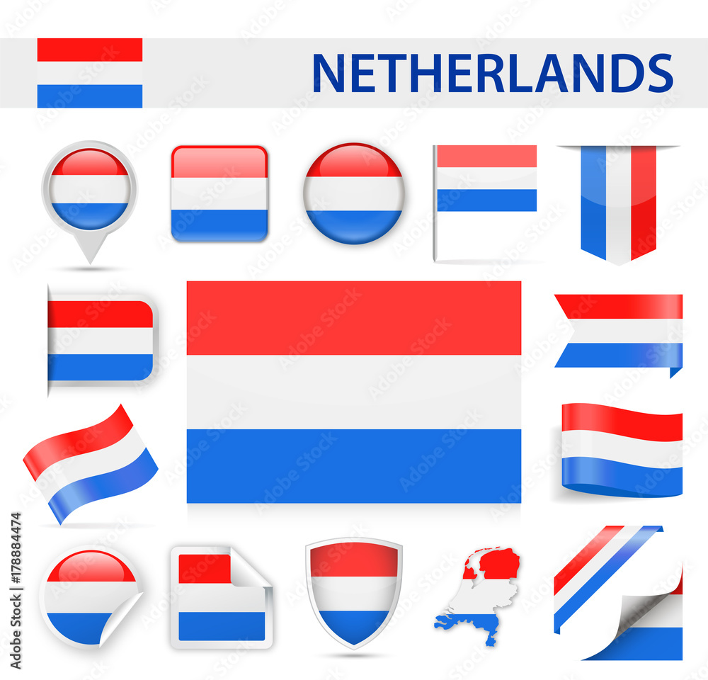 Netherlands Flag Vector Set