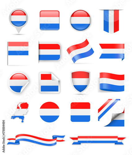 Netherlands Flag Vector Set