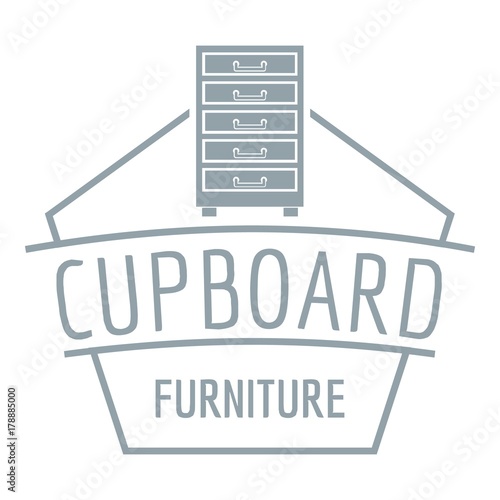 Furniture cupboard logo, simple gray style