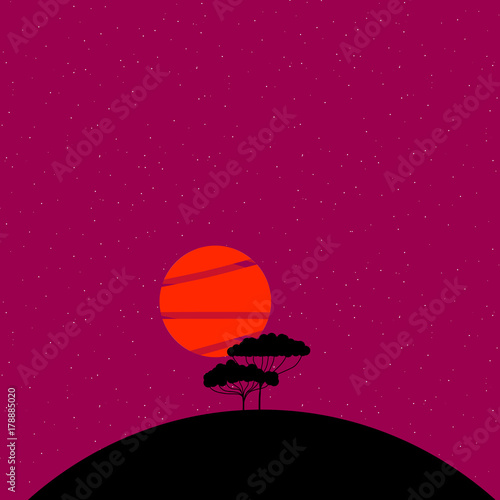 Mobile Vector Art Red Sun | Created on iPhone | Adobe Illustrator Draw