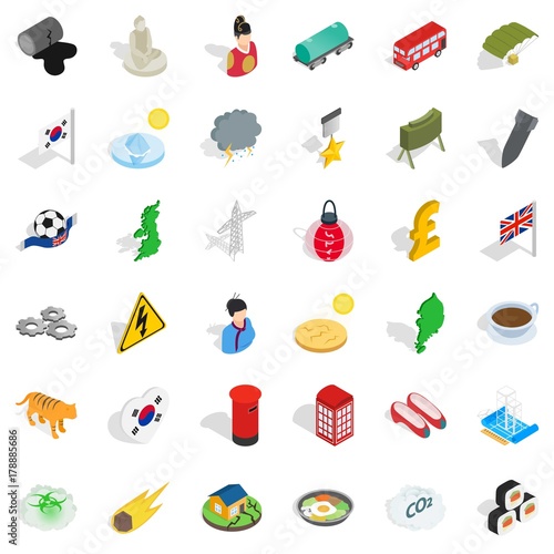 History icons set, isometric style