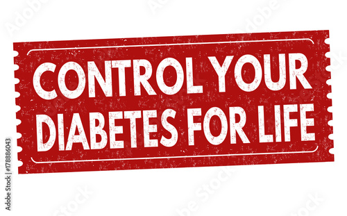 Control your diabetes for life grunge rubber stamp