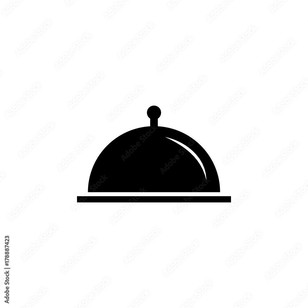 Restaurant Steel Serving Tray. Cloche icon. Restaurant Steel Serving Tray. Cloche icon.