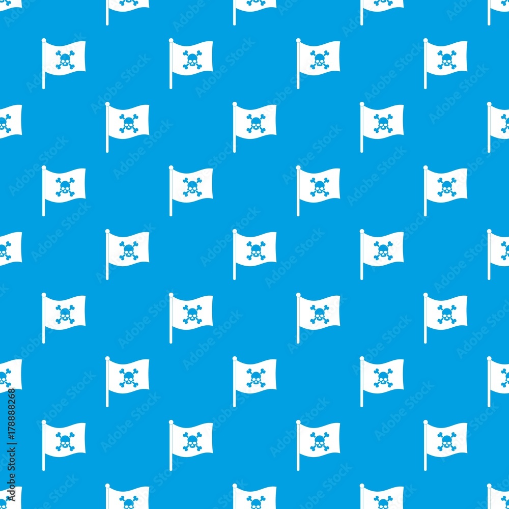 Pirate flag pattern seamless blue Pirate flag pattern seamless blue