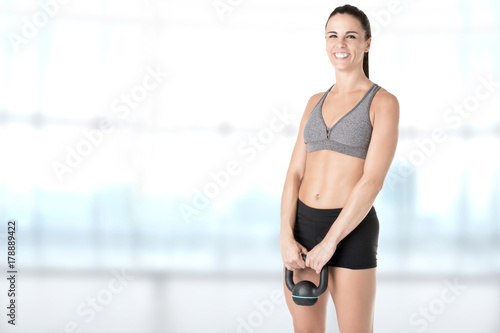 Woman Working Out With a Kettlebell