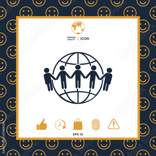 Earth icon. Communication around the world concept. Global community