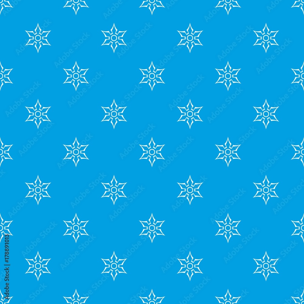 Ninja shuriken star weapon pattern seamless blue Ninja shuriken star weapon pattern seamless blue