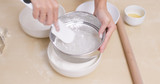 Mixing flour for making cookies