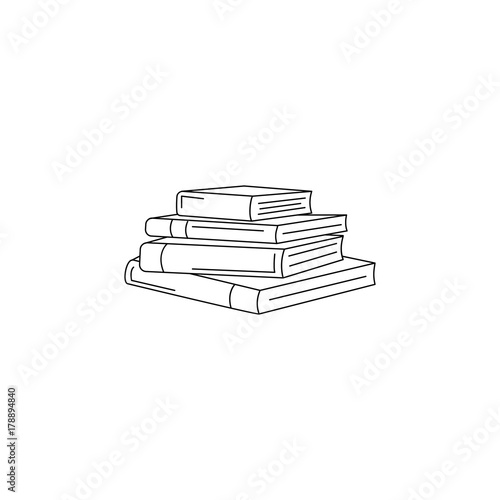 Stack of books line icon, outline vector sign, linear style pictogram isolated on white. Study symbol, logo illustration. Editable stroke icon