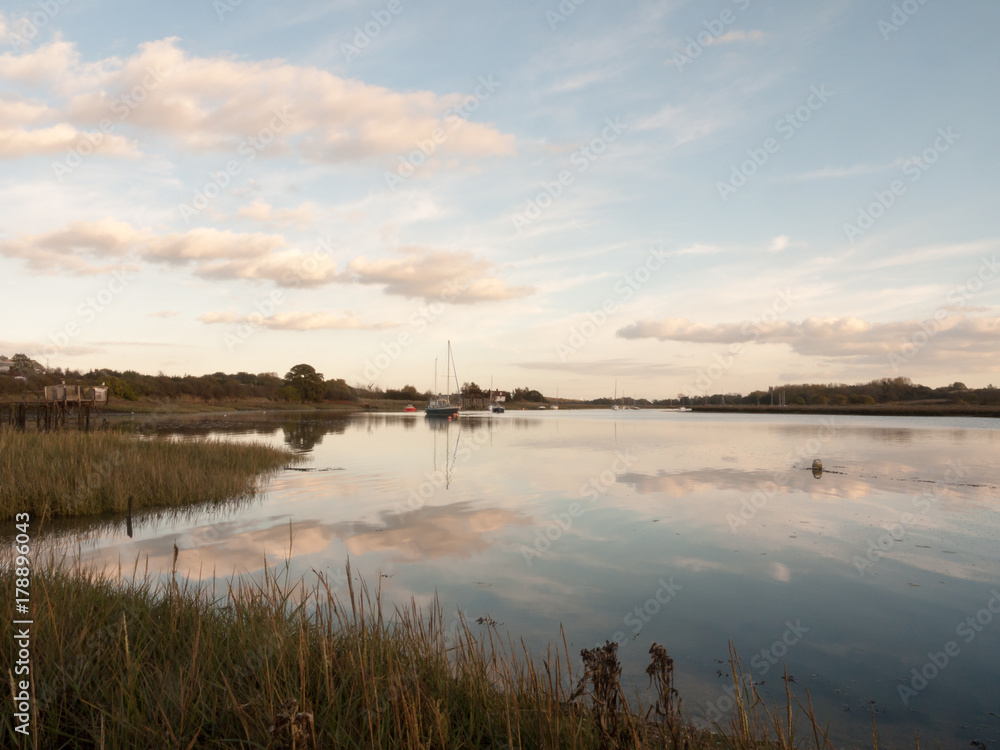 boats in harbour masts landscape river lake water surface clear