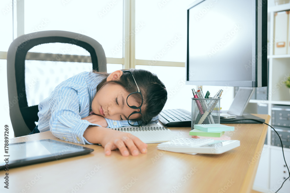 young cute little female children office worker young cute little female children office worker