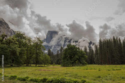 Half Dome Among Clouds  Cook s Meadow  Yosemite National Park